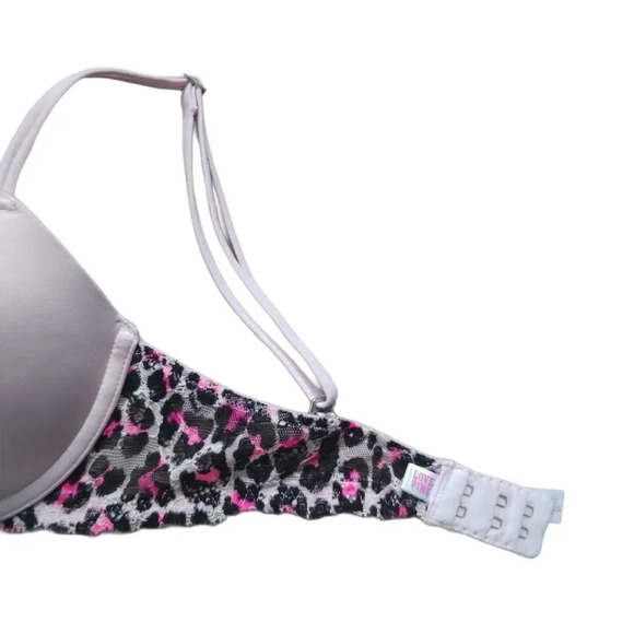 Pink by Victoria Secret Push Up Bra  Satin/Lace 32C - Picture 6 of 12